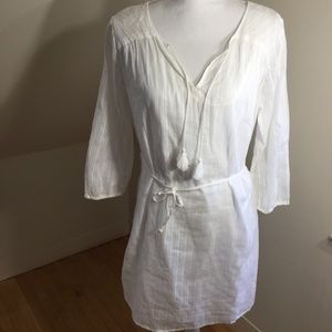 White tunic style shirt dress M